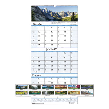 House of Doolittle™ Earthscapes Recycled 3-month Vertical Wall Calendar, Scenic Landscapes Photography, 12.25 X 26, 14-month (dec-jan): 2021-2023 freeshipping - TVN Wholesale
